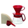 Hario V60 Color Dripper & Pot Red -Eureka Kaffee Geschaft 101451 101451 hario v60 color dripper pot red 1