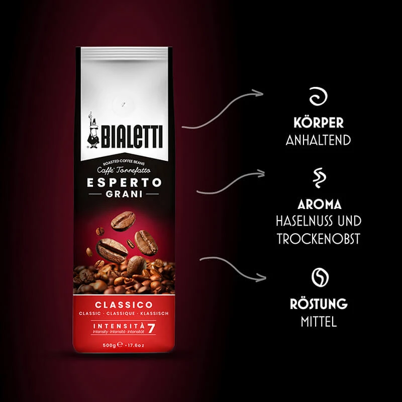 Esperto Grani Classico Bialetti Esperto Grani Classico -Eureka Kaffee Geschaft 104161 104161 bialetti esperto grani classico 500g bohnen 2
